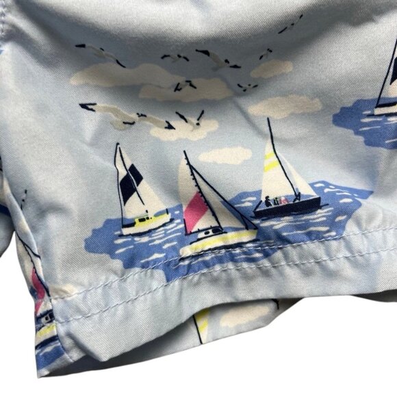 Janie and Jack Baby Boy Blue Sailboat Swim Trunks Size 3-6 Months - Picture 2 of 6